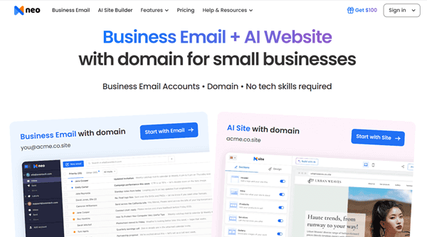 free business email using neo
