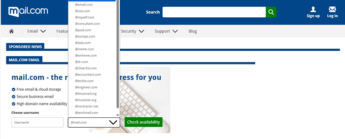 mail.com free business email