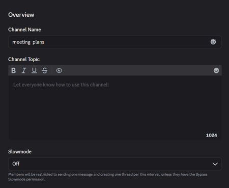 customize discord channel