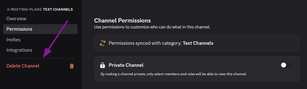delete discord channel