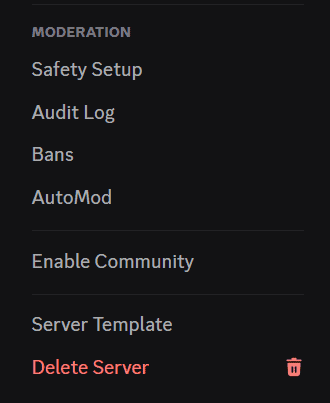 delete discord server